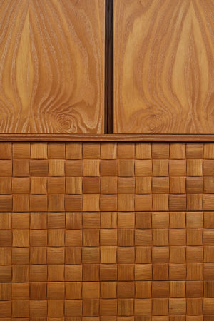ON HOLD ** Paul Laszlo "Basket Weave" Highboy Dresser for Brown Saltman