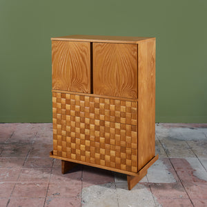 ON HOLD ** Paul Laszlo "Basket Weave" Highboy Dresser for Brown Saltman