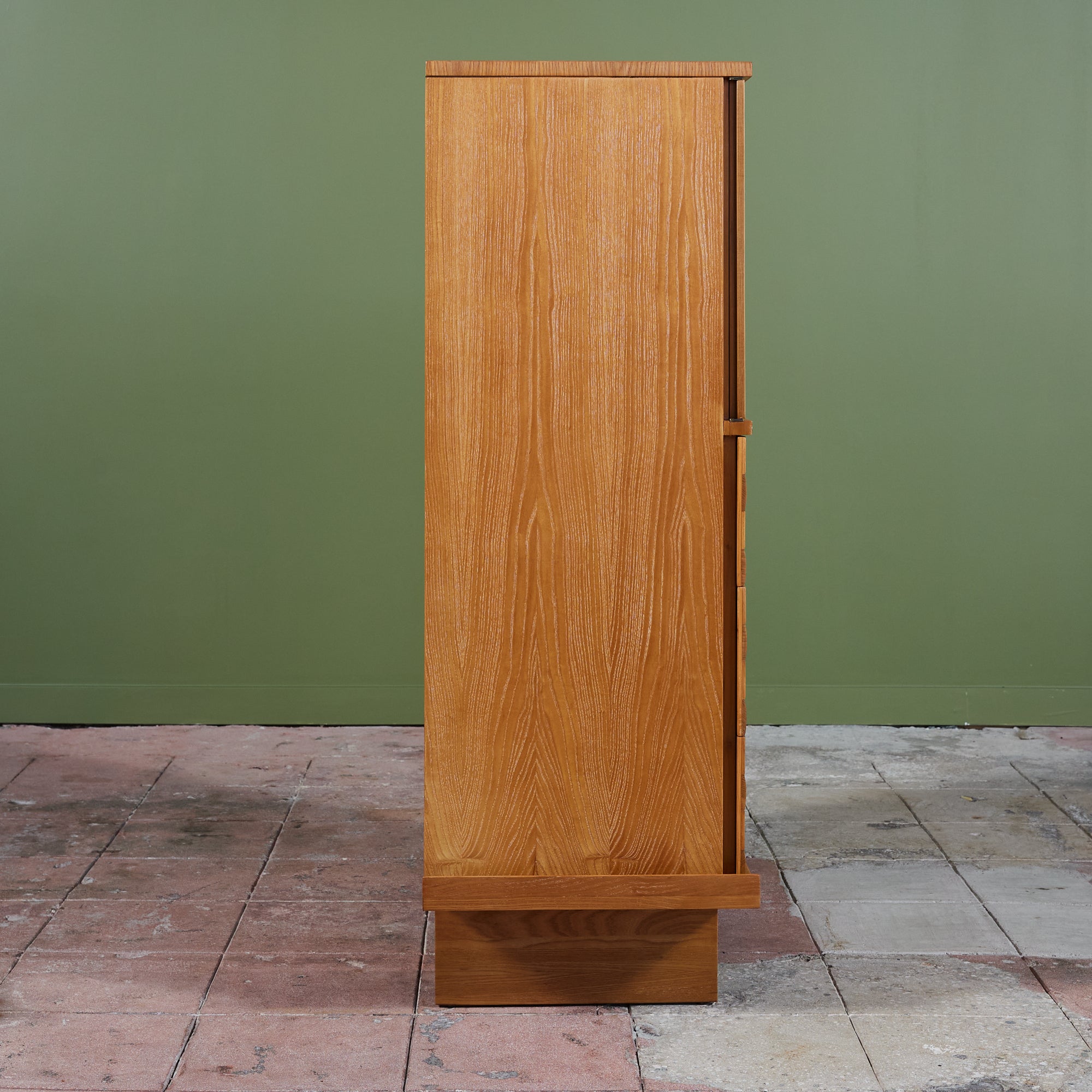 ON HOLD ** Paul Laszlo "Basket Weave" Highboy Dresser for Brown Saltman