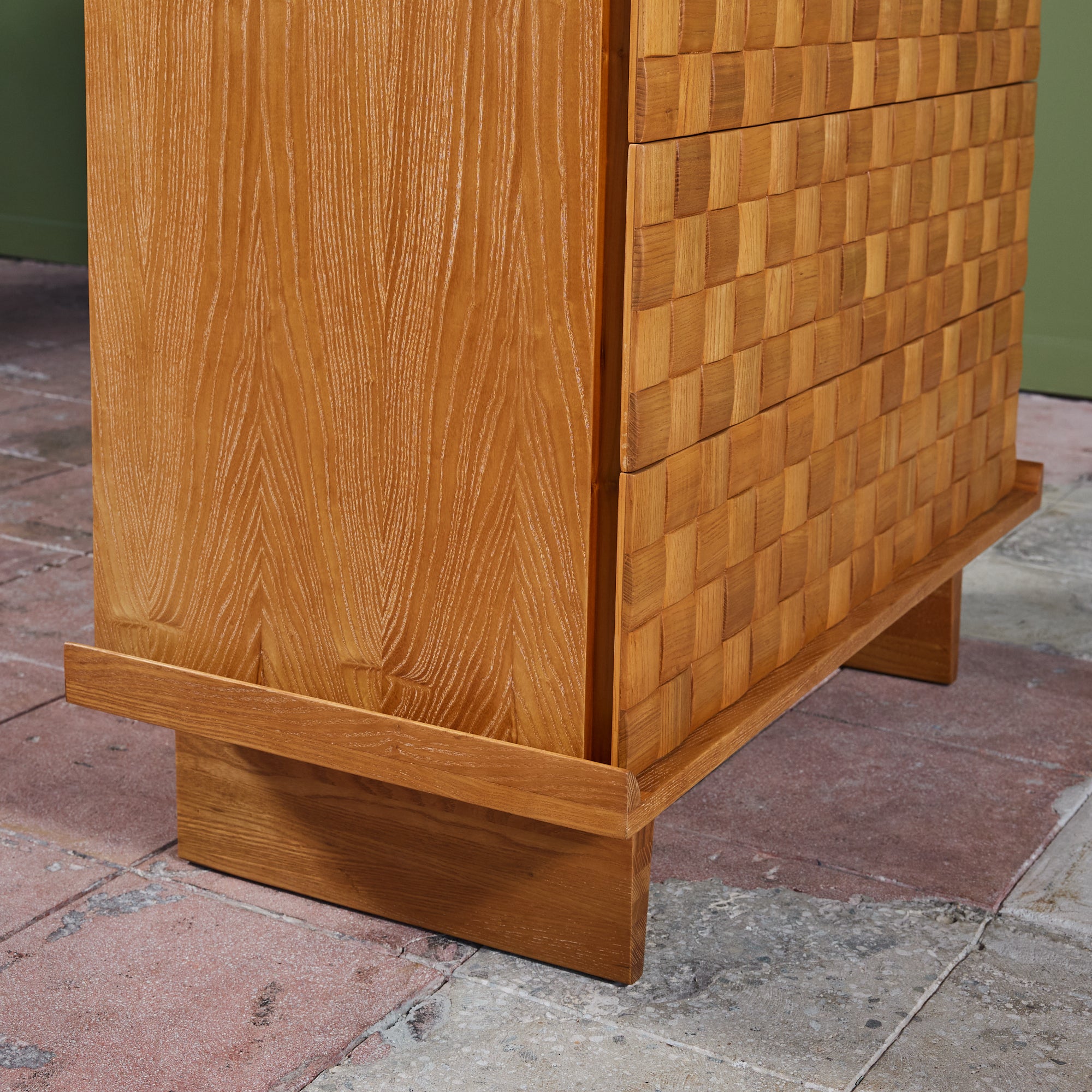 ON HOLD ** Paul Laszlo "Basket Weave" Highboy Dresser for Brown Saltman