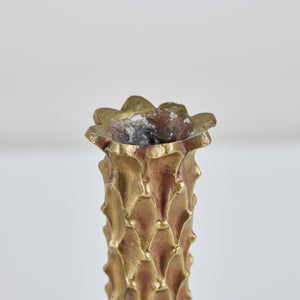 Pair of Brass Textured Candlesticks