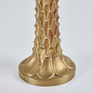 Pair of Brass Textured Candlesticks