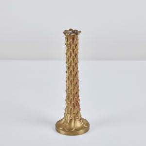 Pair of Brass Textured Candlesticks