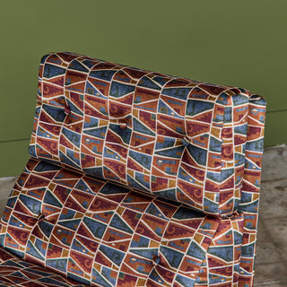 Pair of Tubular Cantilever Lounge Chairs with Brook Perdigon Textiles