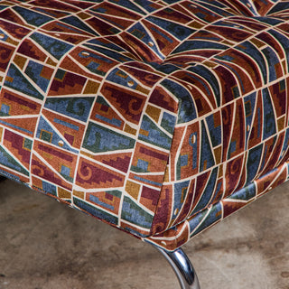 Pair of Tubular Cantilever Lounge Chairs with Brook Perdigon Textiles