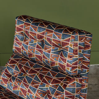 Pair of Tubular Cantilever Lounge Chairs with Brook Perdigon Textiles
