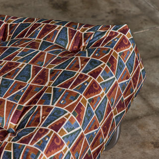 Pair of Tubular Cantilever Lounge Chairs with Brook Perdigon Textiles