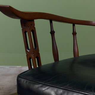 Pair of Carved Walnut Lounge Chairs in the Style of Ettore Zaccari