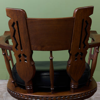 Pair of Carved Walnut Lounge Chairs in the Style of Ettore Zaccari