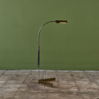 ON HOLD ** Pair of Cedric Hartman Brass and Stainless Steel Floor Lamps