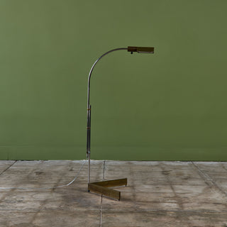 ON HOLD ** Pair of Cedric Hartman Brass and Stainless Steel Floor Lamps