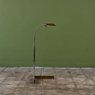 ON HOLD ** Pair of Cedric Hartman Brass and Stainless Steel Floor Lamps