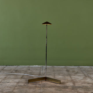 ON HOLD ** Pair of Cedric Hartman Brass and Stainless Steel Floor Lamps