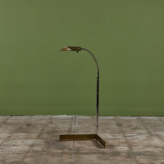 ON HOLD ** Pair of Cedric Hartman Brass and Stainless Steel Floor Lamps
