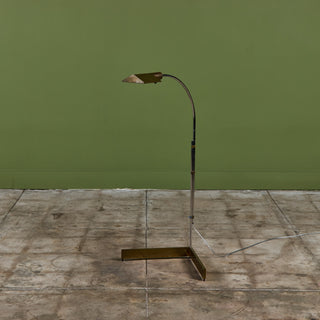 ON HOLD ** Pair of Cedric Hartman Brass and Stainless Steel Floor Lamps