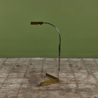 ON HOLD ** Pair of Cedric Hartman Brass and Stainless Steel Floor Lamps