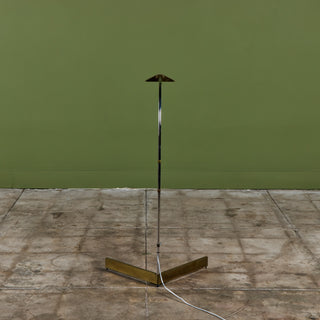 ON HOLD ** Pair of Cedric Hartman Brass and Stainless Steel Floor Lamps
