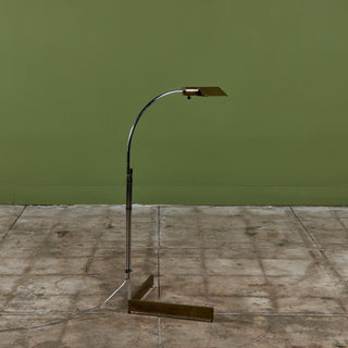 ON HOLD ** Pair of Cedric Hartman Brass and Stainless Steel Floor Lamps
