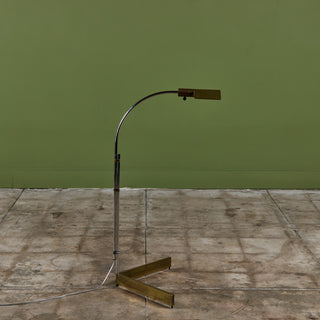ON HOLD ** Pair of Cedric Hartman Brass and Stainless Steel Floor Lamps
