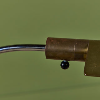 ON HOLD ** Pair of Cedric Hartman Brass and Stainless Steel Floor Lamps