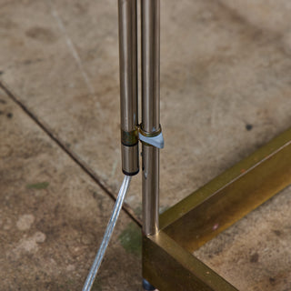 ON HOLD ** Pair of Cedric Hartman Brass and Stainless Steel Floor Lamps