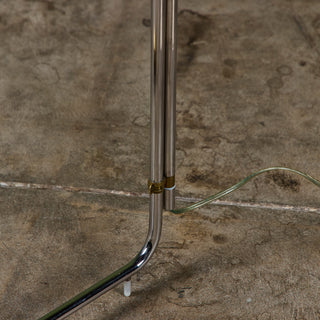 Pair of Cedric Hartman T Base Parallel Bar Brass and Stainless Steel Floor Lamps