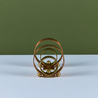 Pair of Copper and Brass Ring Bookends by Walter von Nessen for Chase USA