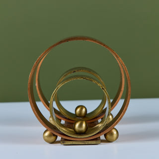 Pair of Copper and Brass Ring Bookends by Walter von Nessen for Chase USA