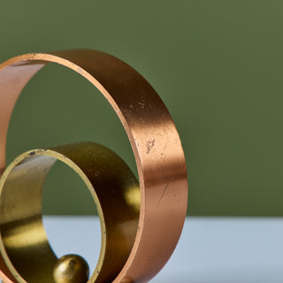 Pair of Copper and Brass Ring Bookends by Walter von Nessen for Chase USA