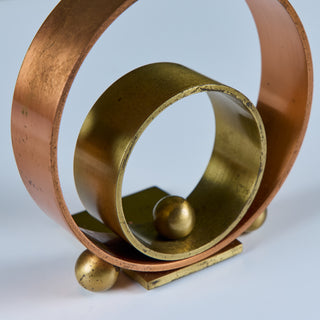 Pair of Copper and Brass Ring Bookends by Walter von Nessen for Chase USA