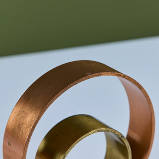 Pair of Copper and Brass Ring Bookends by Walter von Nessen for Chase USA