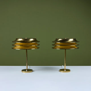 Pair of Kai Ruokonen Brass Table Lamps for Orno