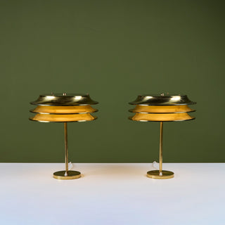 Pair of Kai Ruokonen Brass Table Lamps for Orno