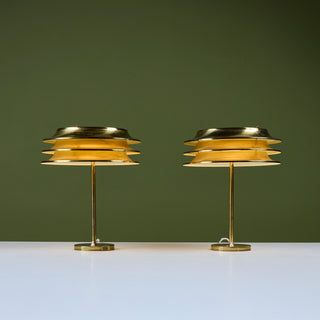 Pair of Kai Ruokonen Brass Table Lamps for Orno