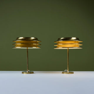 Pair of Kai Ruokonen Brass Table Lamps for Orno