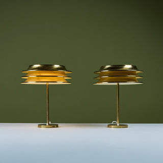 Pair of Kai Ruokonen Brass Table Lamps for Orno