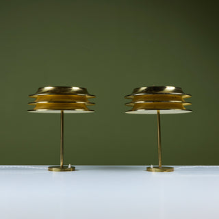 Pair of Kai Ruokonen Brass Table Lamps for Orno