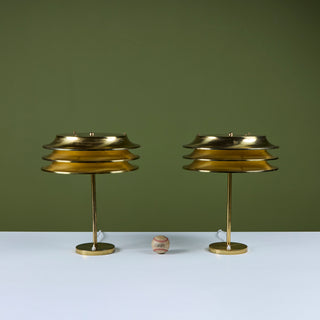 Pair of Kai Ruokonen Brass Table Lamps for Orno