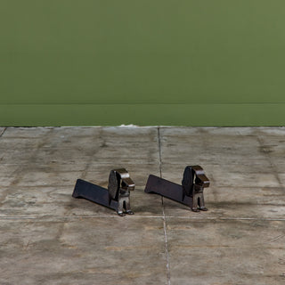 Pair of Cast Iron Dachshund Andirons