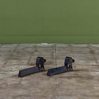 Pair of Cast Iron Dachshund Andirons