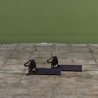 Pair of Cast Iron Dachshund Andirons