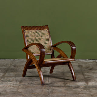 Pair of Curved Arm French Lounge Chairs