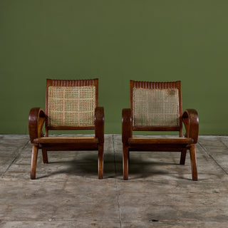 Pair of Curved Arm French Lounge Chairs