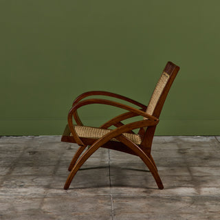 Pair of Curved Arm French Lounge Chairs