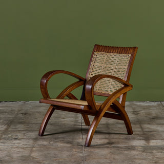 Pair of Curved Arm French Lounge Chairs