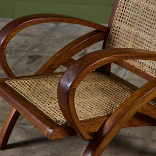 Pair of Curved Arm French Lounge Chairs