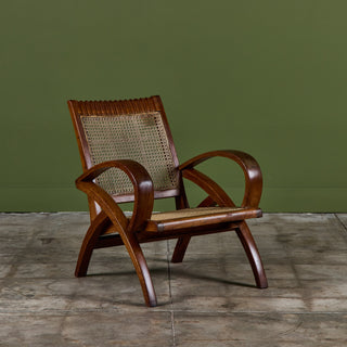 Pair of Curved Arm French Lounge Chairs