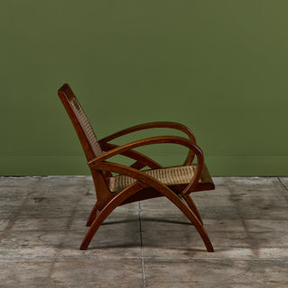 Pair of Curved Arm French Lounge Chairs