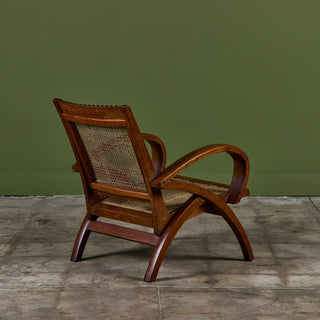 Pair of Curved Arm French Lounge Chairs