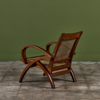 Pair of Curved Arm French Lounge Chairs